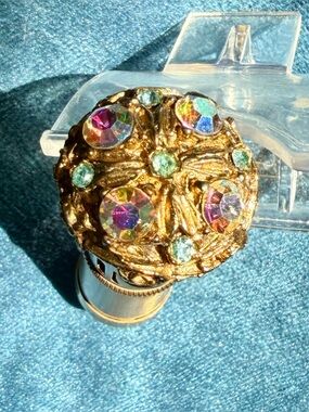 Vintage 1950s Mid-Century Brass Jeweled Squeeze Lightr